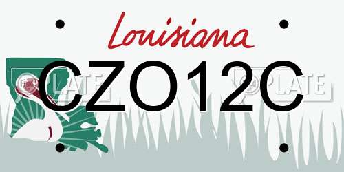 CZO12C Louisiana License Plate