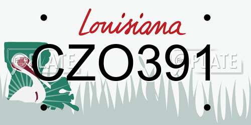 CZO391 Louisiana License Plate