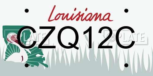 CZQ12C Louisiana License Plate