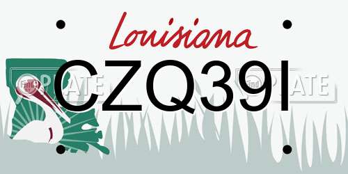 CZQ39I Louisiana License Plate