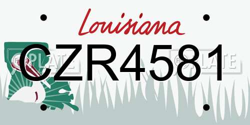 CZR4581 Louisiana License Plate