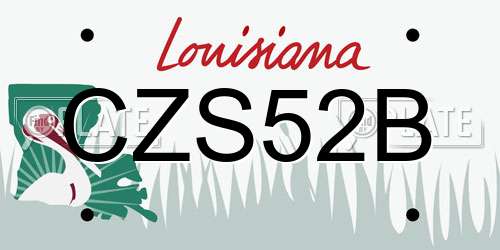 CZS52B Louisiana License Plate