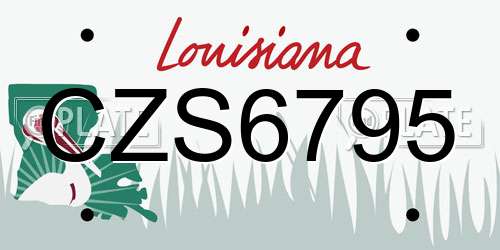 CZS6795 Louisiana License Plate