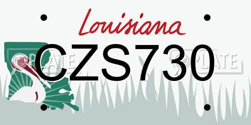 CZS730 Louisiana License Plate