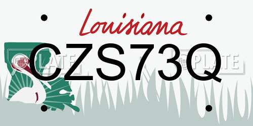 CZS73Q Louisiana License Plate