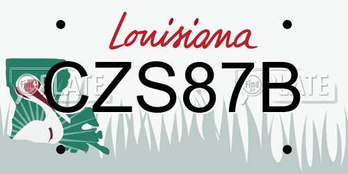CZS87B Louisiana License Plate
