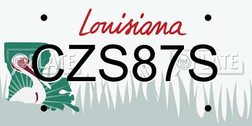 CZS87S Louisiana License Plate