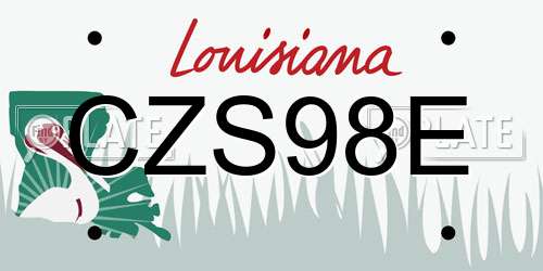 CZS98E Louisiana License Plate