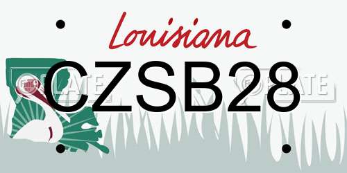 CZSB28 Louisiana License Plate