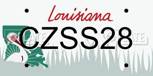 CZSS28 Louisiana License Plate