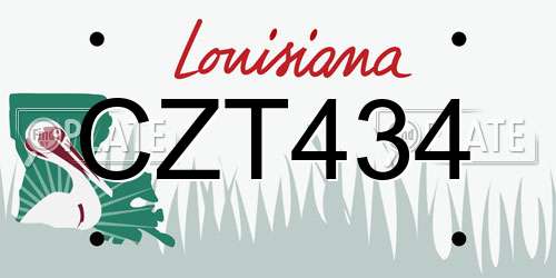 CZT434 Louisiana License Plate