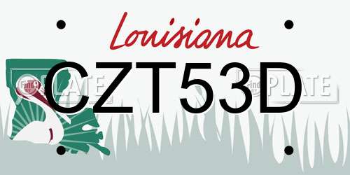 CZT53D Louisiana License Plate