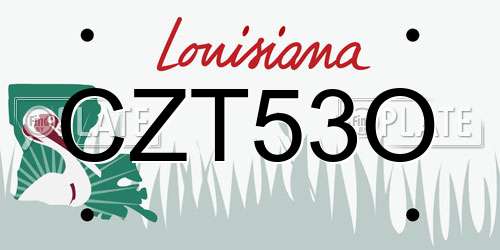 CZT53O Louisiana License Plate