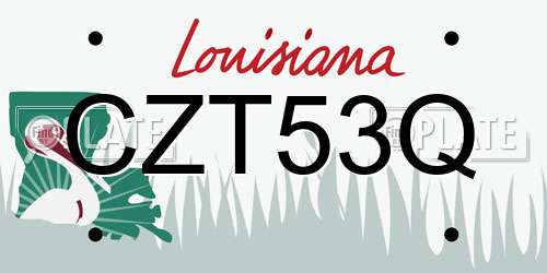 CZT53Q Louisiana License Plate