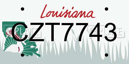 CZT7743 Louisiana License Plate