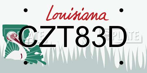 CZT83D Louisiana License Plate
