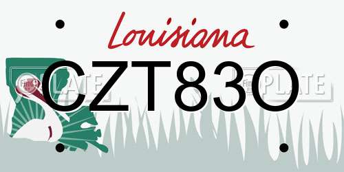 CZT83O Louisiana License Plate