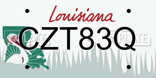 CZT83Q Louisiana License Plate