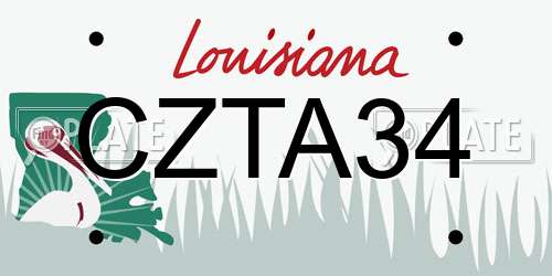 CZTA34 Louisiana License Plate