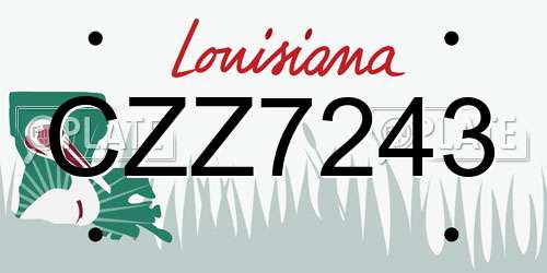 CZZ7243 Louisiana License Plate