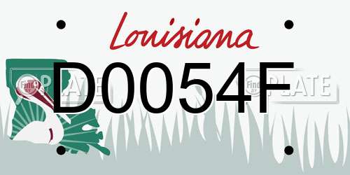 D0054F Louisiana License Plate
