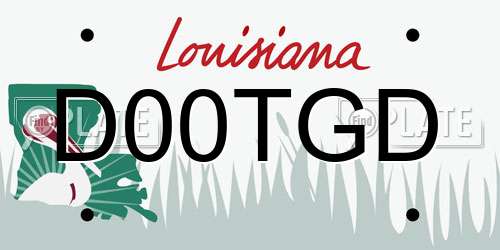 D00TGD Louisiana License Plate