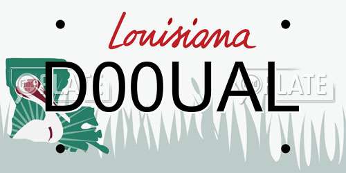D00UAL Louisiana License Plate