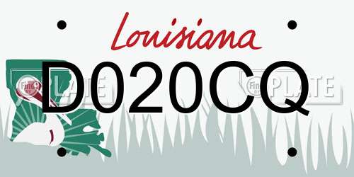 D020CQ Louisiana License Plate
