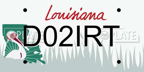 D02IRT Louisiana License Plate