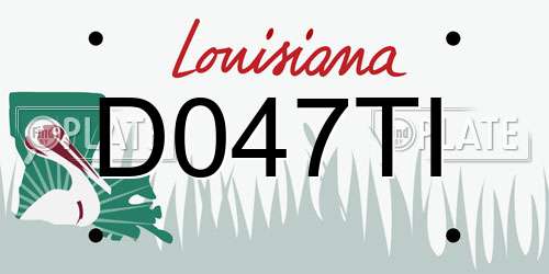D047TI Louisiana License Plate