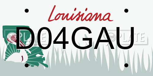D04GAU Louisiana License Plate