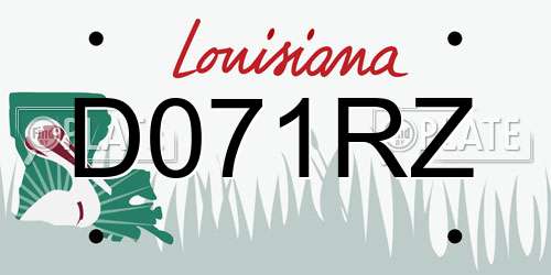 D071RZ Louisiana License Plate