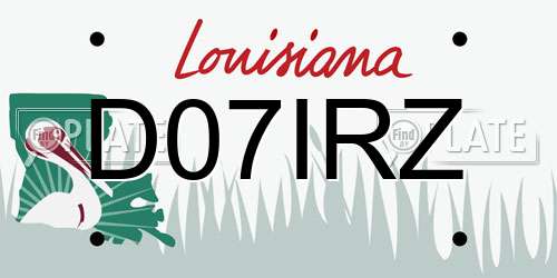 D07IRZ Louisiana License Plate