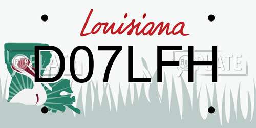 D07LFH Louisiana License Plate