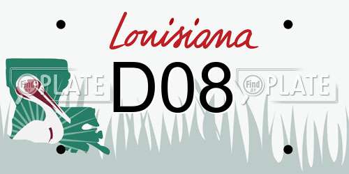 D08 Louisiana License Plate