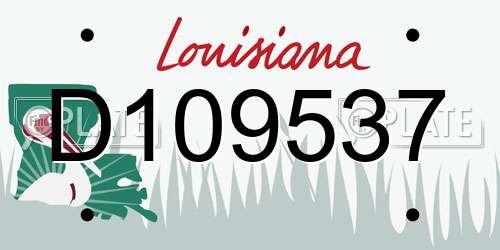 D109537 Louisiana License Plate