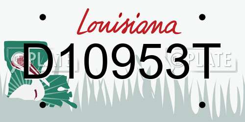 D10953T Louisiana License Plate