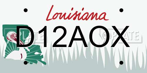 D12AOX Louisiana License Plate
