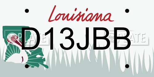 D13JBB Louisiana License Plate