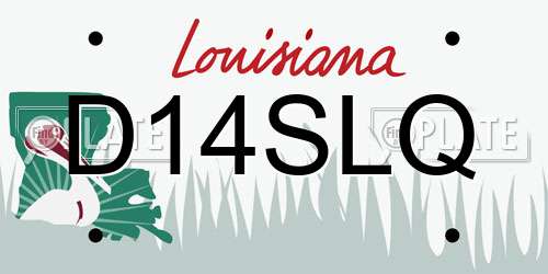 D14SLQ Louisiana License Plate