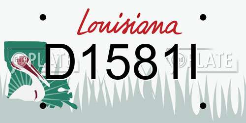 D1581I Louisiana License Plate