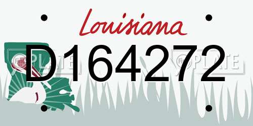 D164272 Louisiana License Plate