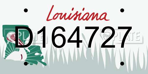 D164727 Louisiana License Plate