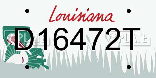 D16472T Louisiana License Plate