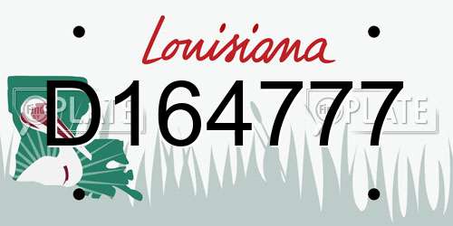 D164777 Louisiana License Plate