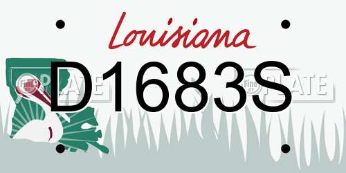 D1683S Louisiana License Plate
