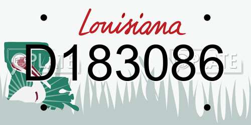 D183086 Louisiana License Plate