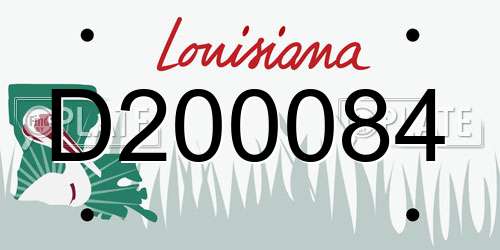 D200084 Louisiana License Plate