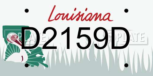 D2159D Louisiana License Plate