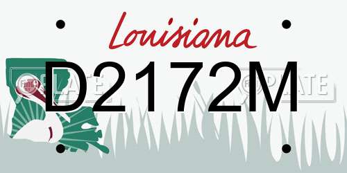 D2172M Louisiana License Plate